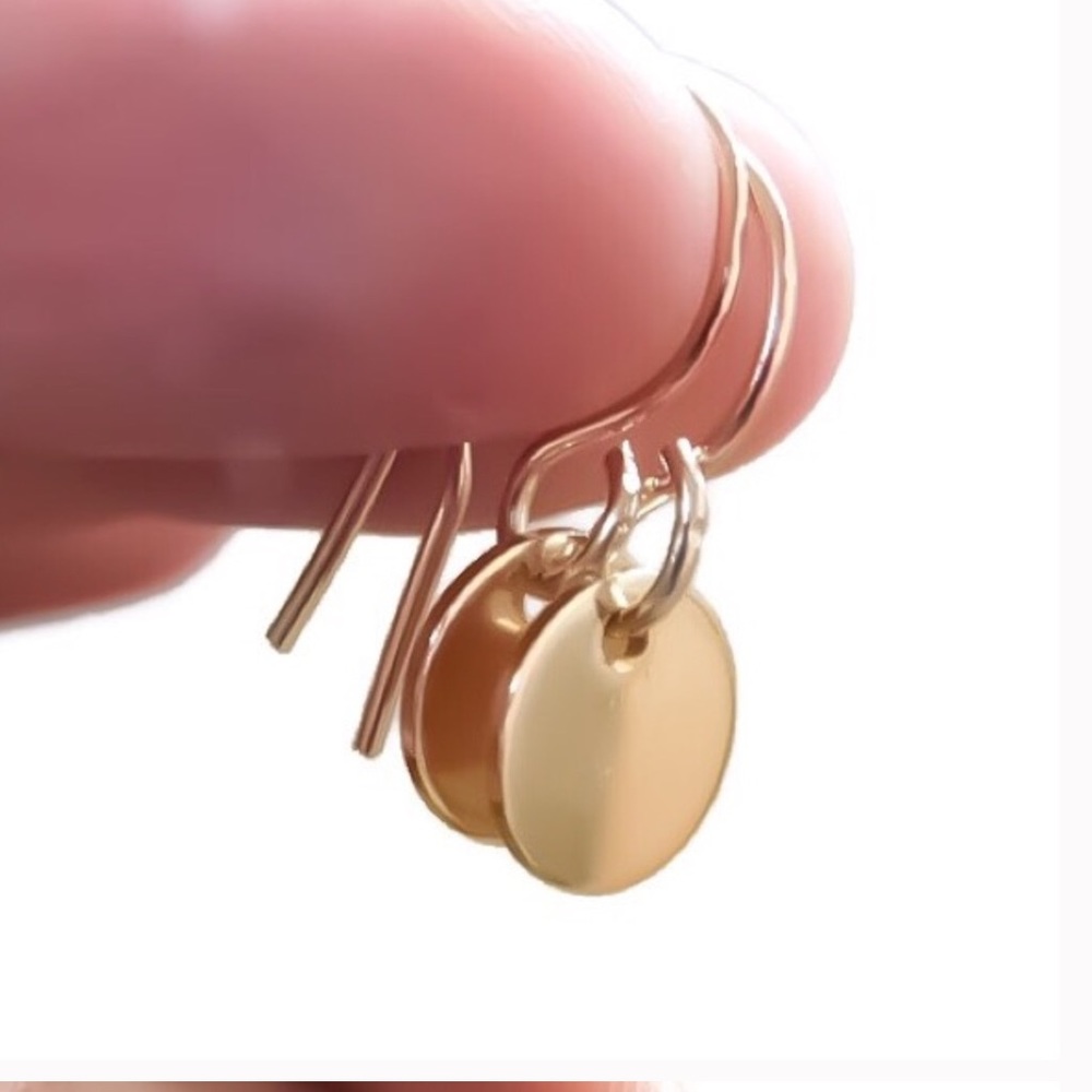 3 PACK Small Round Disk Dangle Earrings in 925 Sterling Silver, Gold & Rose Gold